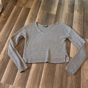 Grey ribbed sweater